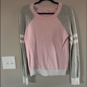 J. Crew Pink and Gray Sweater